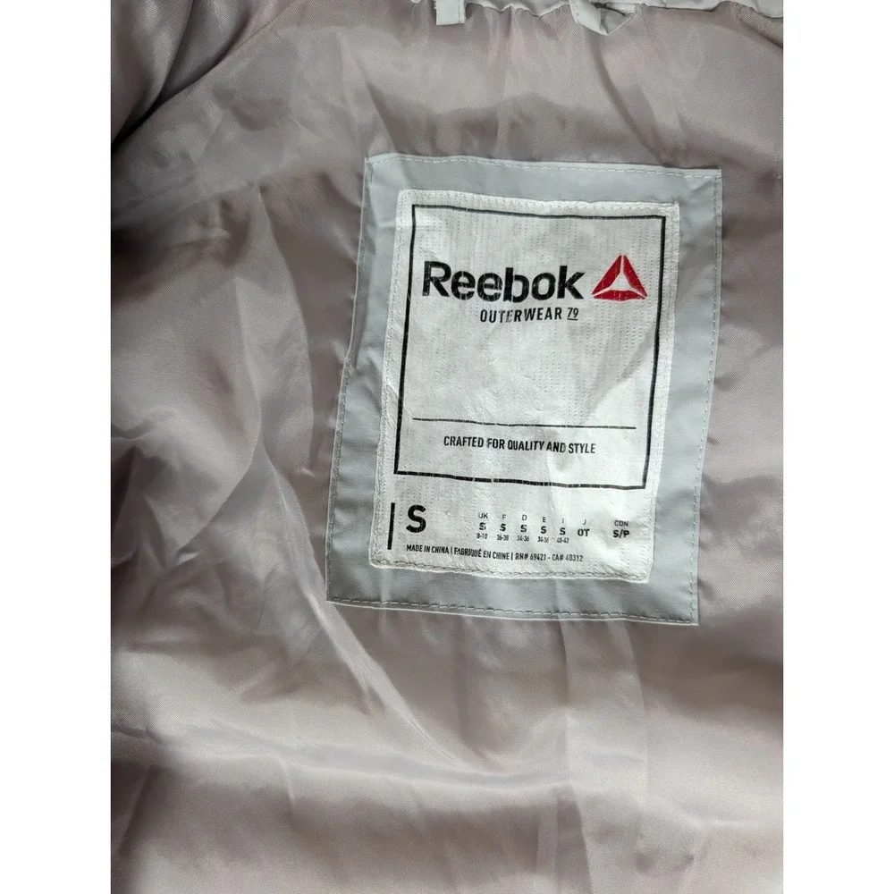 Reebok Womens Quilted‎ Puffer Vest Full Zip Light Grey Sleeveless Jacket S